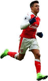 Foto Alexis Sanchez dengan kostum klub Arsenal