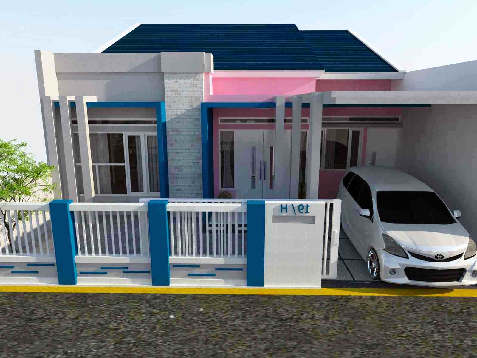 Kombinasi Warna Cat Rumah Biru Desain Rumah