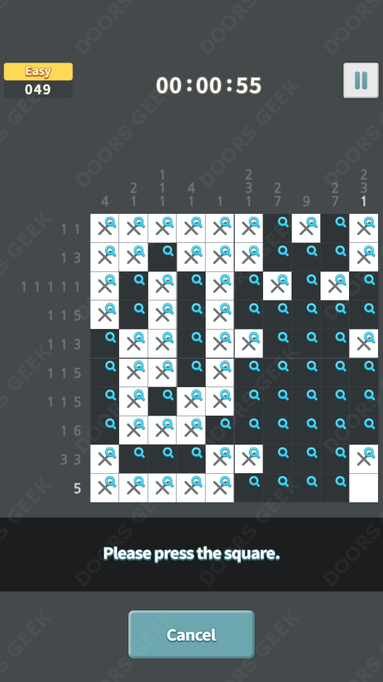 Nonogram King Easy Level 49 Solution, Cheats, Walkthrough for Android, iPhone, iPad and iPod