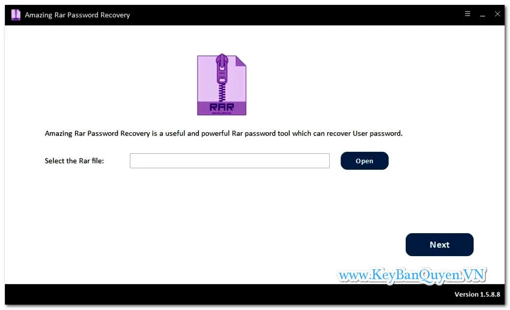 Download và cài đặt File RAR Password Recovery 1.5.8.8 Full Key, Phần mềm phục hồi và phá mật khẩu file nén.