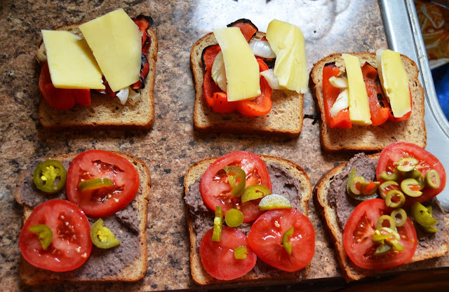 Grilled Vegetable Sandwich with Black Bean Hummus