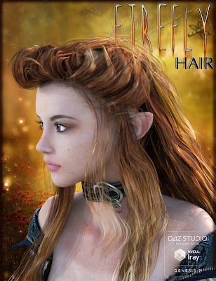 3d Models Art Zone - FireFly Hair for Genesis 2 Female(s) and V4