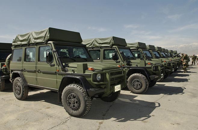 Mercedes GClass GWagen army vehicles Peugeot P4 and USMC IFAV