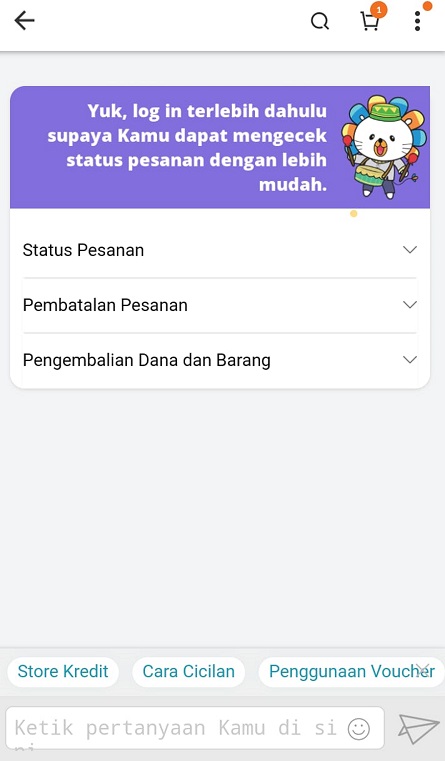 chat costumer service lazada