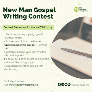 Call for Entries into The New Man Gospel Writing Contest 2023