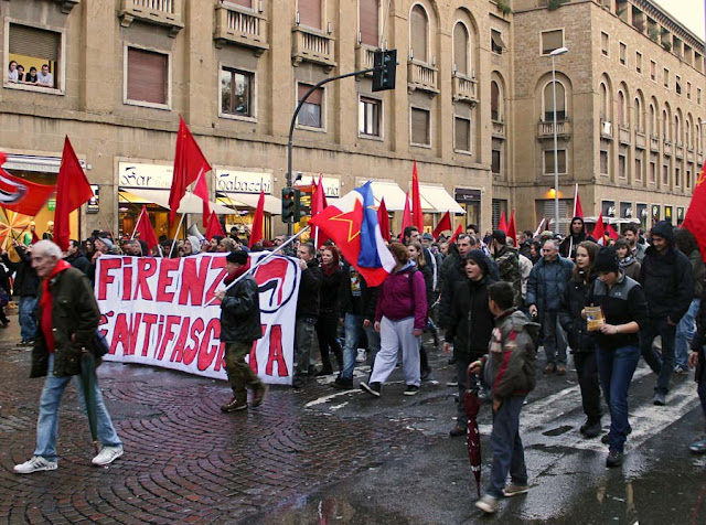 protest march in Florence, Italy
