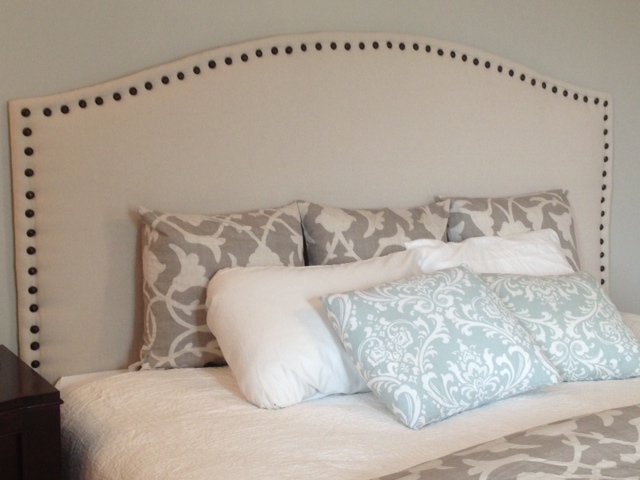 diy  Trim:  padded with Nail Headboard  headboard The New Corner: Mama's Upholstered DIY Head