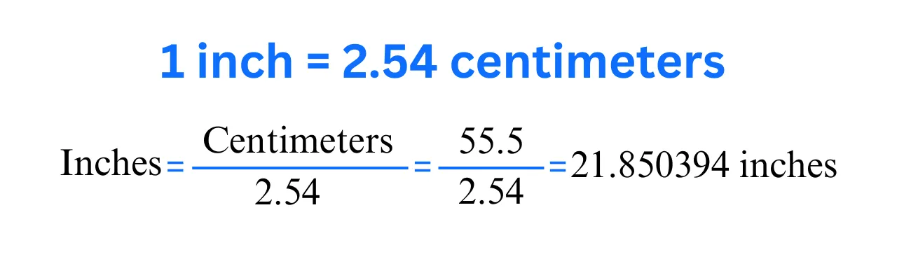 55.5 cm to inches