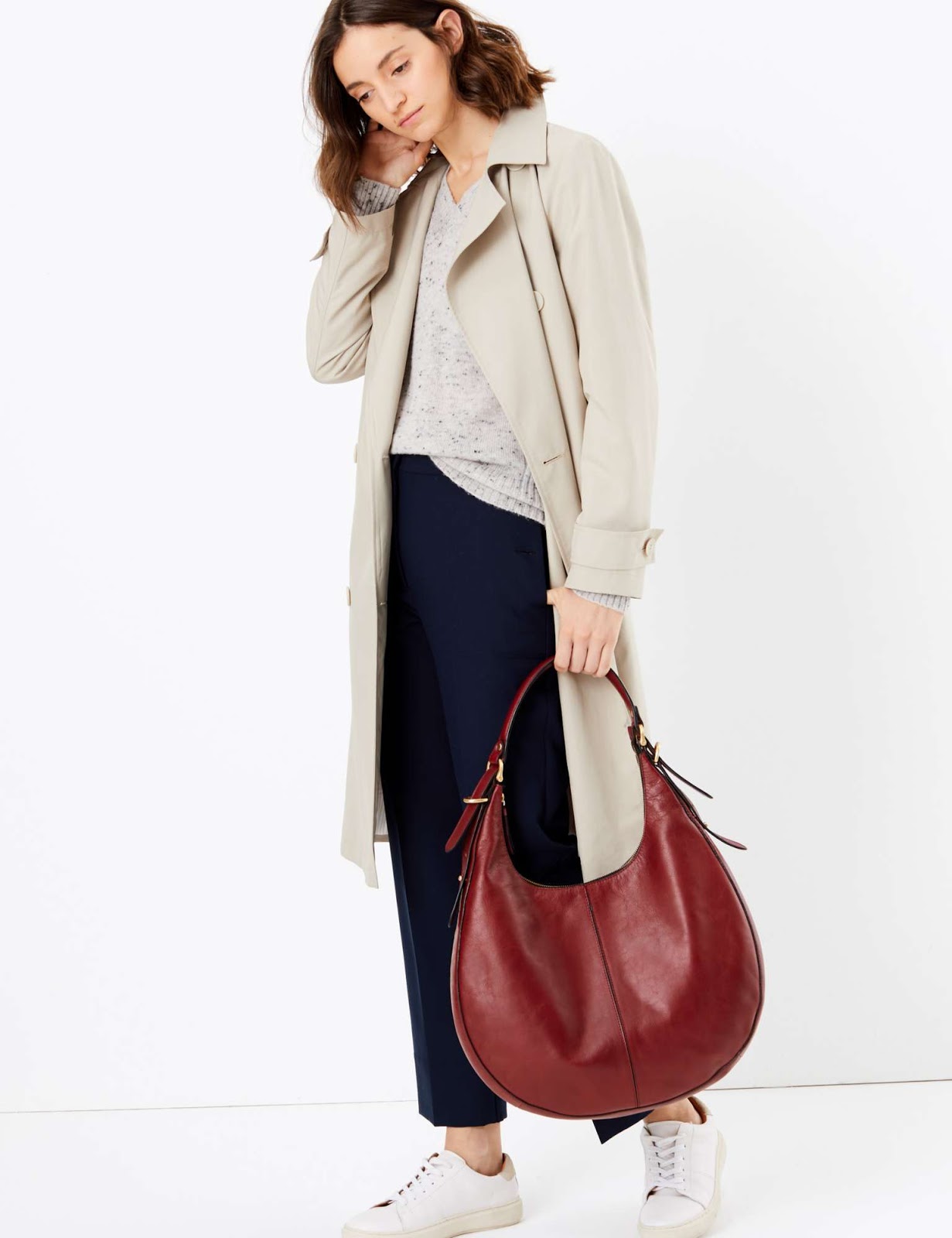 Marks and Spencer leather hobo bag