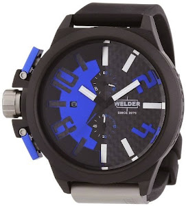 Welder by U-boat K35 Oversize Chronograph Black PVD Steel Mens Watch Blue Dial K35-2503