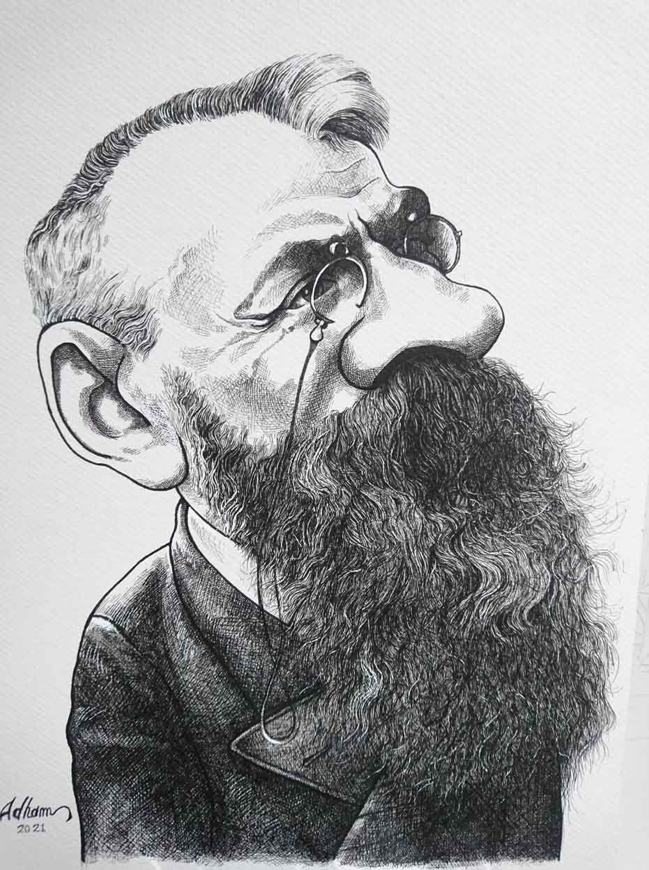 Auguste Rodin .. Caricature By Adham Lotfy - Egypt