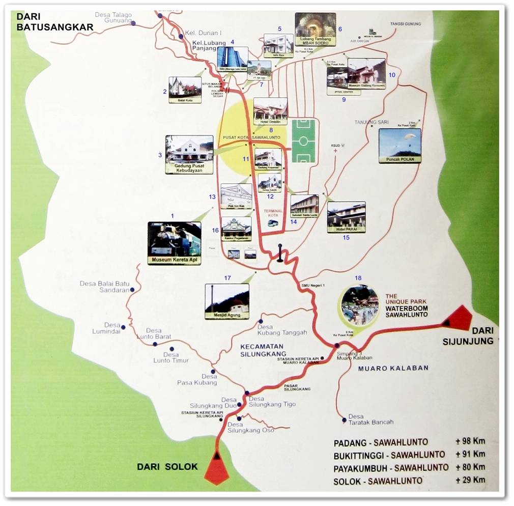  Peta  Wisata  Kota Sawahlunto Wisata  Nusantara