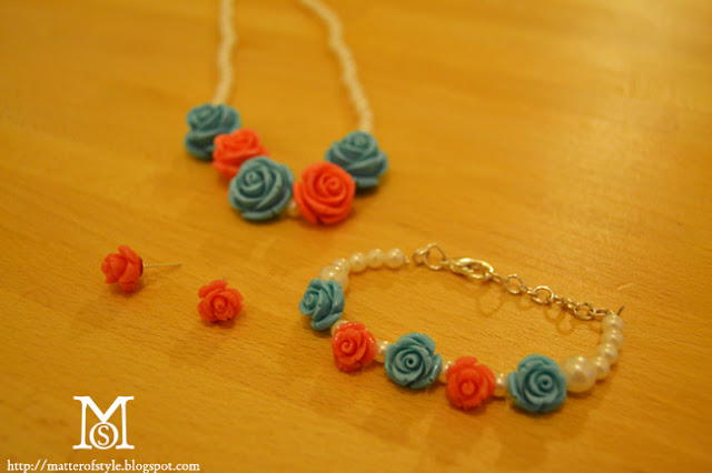 mother's day gift idea, pearls and roses jewelry set, diy jewelry, diy earrings, diy bracelet, diy earrings