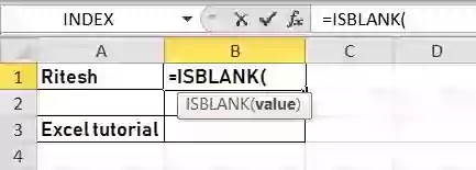 Excel ISBLANK function in hindi