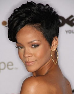 Female Celebrity Hair Style With Black Short Hair Cut With Image Rihanna's Short Hairstyle Gallery Picture 7