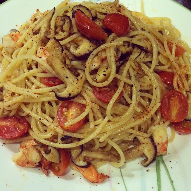 resepi aglio olio seafood