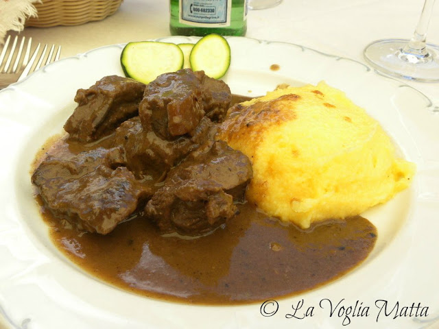 Cortina d'Ampezzo  ristorante Lago Scin  spezzatino di cervo con polenta