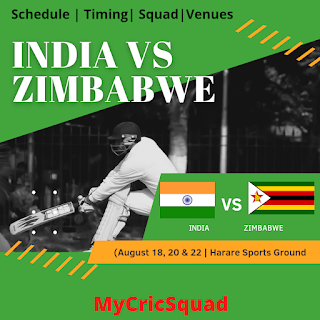 India Tour of Zimbabwe 2022