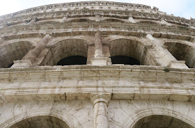 Classic facade of the Roman Colosseum