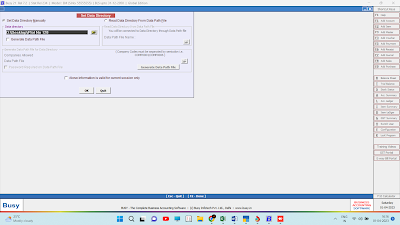 How to set data directory in busy accounting