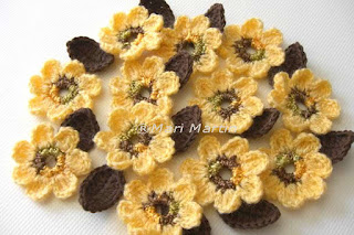 Crochet Flower Applique Yellow