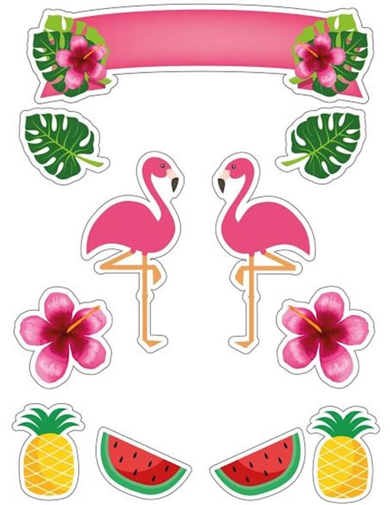 Moldes para festa flamingo tropical
