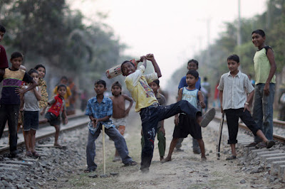 Children Playing cricket without religion