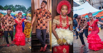 Yoruba Man Dons Isiagu As He Marries His Igbo Bride In Anambra.