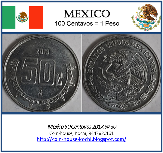 Mexico 50 Centavos 201X @ 30