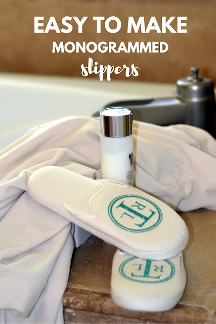 easy to make monogrammed slippers using heat transfer vinyl