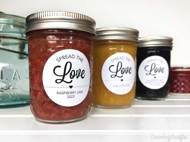 Modern Spread the Love wedding canning labels