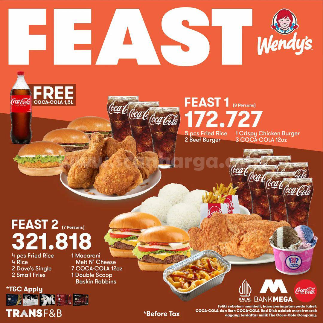 Promo WENDY’S FEAST – Paket Lengkap buat RAME RAME mulai 170 Ribu-an*