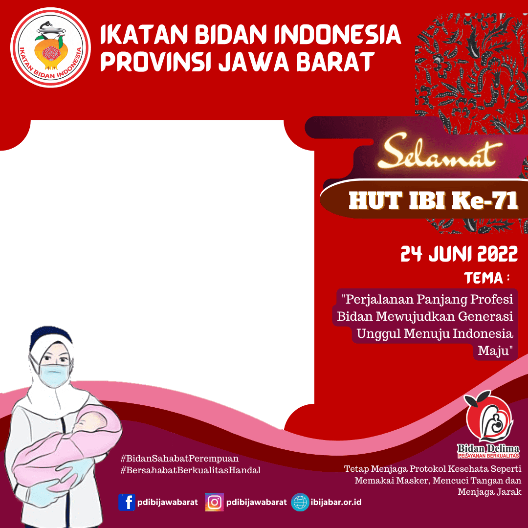 Gambar Background Twibbon Selamat HUT IBI ke-71 Provinsi Jawa Barat