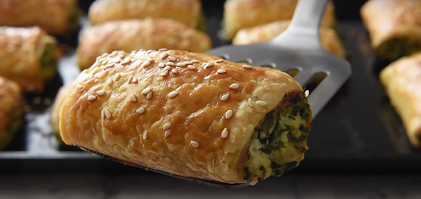 Spinach Rolls with Puff Pastry