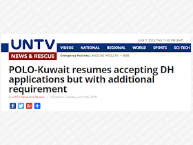 The Philippine Overseas Labor Office (POLO) in Kuwait has resumed accepting applications for domestic workers or those who are being issued visa 20 in Kuwait starting June 4 but with an additional requirement for the employers. They must submit a proof of capacity to pay the salary of the household service worker.  The ban on the deployment of Overseas Filipino Workers (OFWs) was lifted after the Kuwaiti government agrees with the conditions set by the Philippine government through a memorandum of understanding signed by both countries assuring the welfare and safety of the OFWs deployed in the Gulf State.  Advertisement        Sponsored Links   Lomondot said they already received from the Philippine Overseas Employment Administration (POEA) in Manila the guidelines on the resumption of the deployment of domestic workers to the Gulf State following the implementation of Administrative Order 254-a signed by Labor Secretary Silvestre Bello III which officially lifted the deployment ban on domestic helpers to Kuwait.  The POEA guidelines are in accordance with the agreement on employment of domestic workers signed by the two countries on May 11, 2018. According to the guideline, a household service worker applicant should pass training from a POEA-accredited institution and should undergo orientation on the law, customs, and traditions of Kuwait.  One new and important addition to the guidelines is the capacity of the employer to pay the proper amount of compensation.    He added that the Philippine Recruitment Agencies (PRA) were directed to adhere to the POEA guidelines and help the government in its implementation.  The Philippine Embassy in Kuwait also expects more personnel to efficiently assist all 260,000 overseas Filipino workers (OFWs) in the State of Kuwait wherein around 150,000 of the said number work as household service workers.  Meanwhile, Lomondot conveyed the Kuwaiti government’s appreciation of the positive developments in its labor cooperation and diplomatic relations with the Philippines.   The Philippine Embassy and Kuwait’s Ministry of Foreign Affairs are constantly holding joint meetings to further discuss the provisions and the implementation of the signed memorandum of understanding.    READ MORE: Can A Family Of Five Survive With P10K Income In A Month?  Authorized Travel Agency To Process Temporary Visa Bound to South Korea  Who Can Skip Online Appointment And Use The DFA Courtesy Lane For Passport Processing?  Do You Want College Scholarship? Check This Out Now!    What Is SSS PESO Fund And How You Can Invest In It  No HSWs Has Been Sent To Kuwait Yet After Lifting Of Ban    In Demand College Courses Which Only A Few Take Up    OFWs Must Save, Get Insurance And Have An Investment