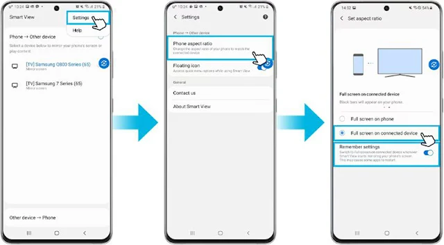 sửa lỗi khi sử dụng Smart View trên tivi Samsung