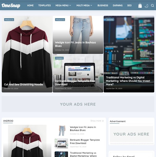 Hartomy Omesnap Premium Blogger Template Download