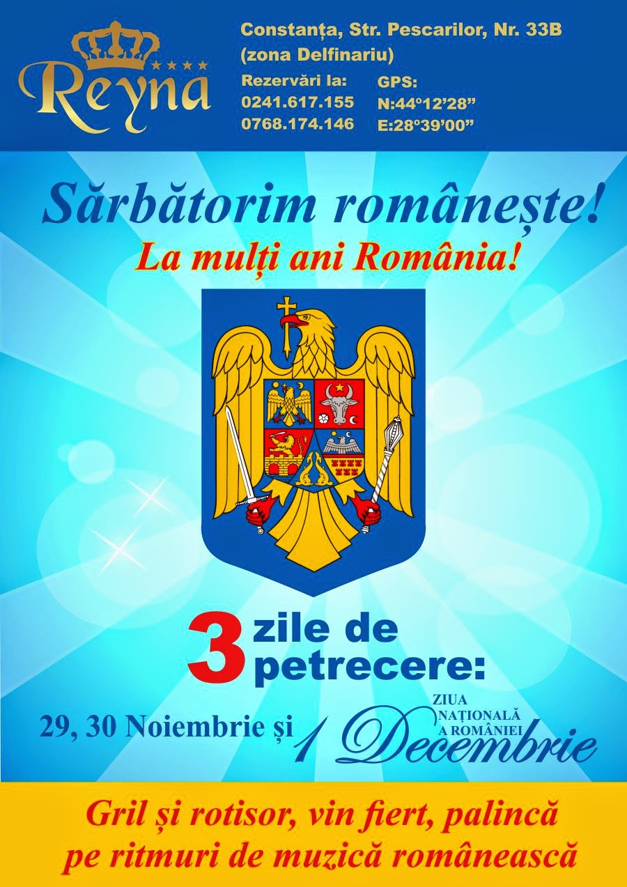 Restaurant Reyna - Sarbatorim romaneste de 1 Decembrie