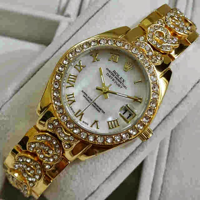 Jual jam tangan Rolex tgl mata Gold
