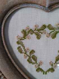 punto cruz, cross stitch, point croix, bordado, broderie, embroidery, mistletoe, muerdago, corazón, heart, coeur, gui