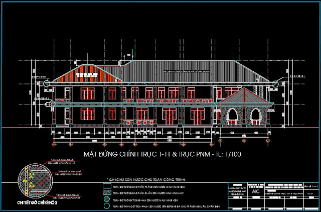 File cad trường mầm non