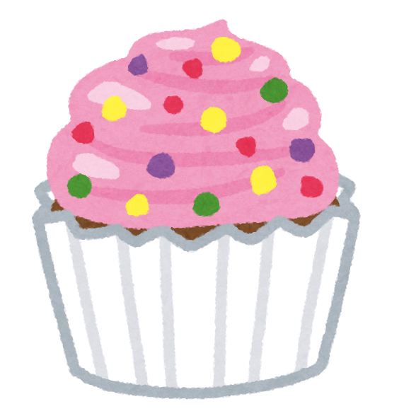 カラフルなカップケーキのイラスト バラバラ かわいいフリー素材集