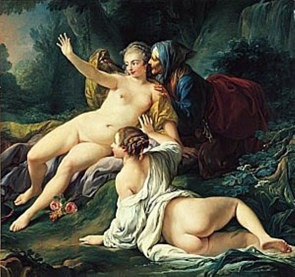 Vertumnus and Pomona by François Boucher, Classical mythology, Greek mythology, Roman mythology, mythological Art Paintings, Myths and Legends