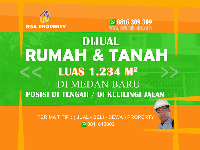 Dijual Tanah Luas 1.234 Meter Persegi (Rumah 4 Unit) di Medan Baru