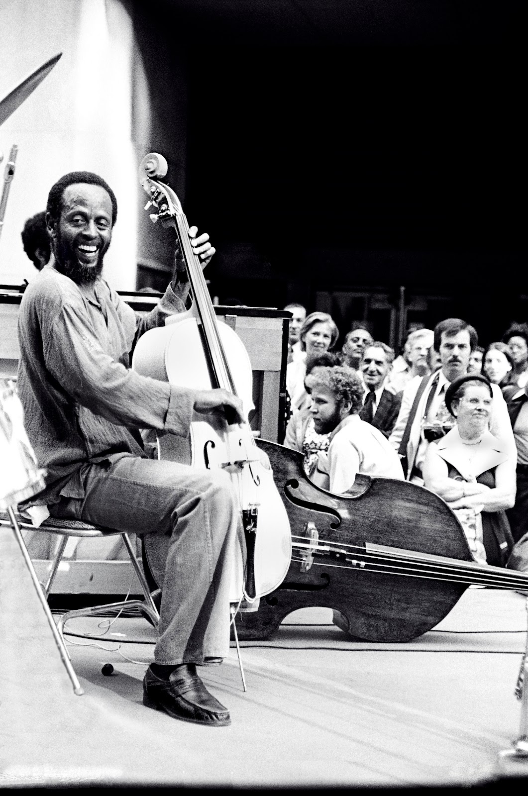 Percy Heath smiling 1977 Rockerfeller Center, NYC.jpg