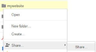google drive share folder by right click