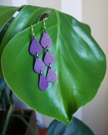 earrings, leather earrings, accessories, dangles, dew drop earrings