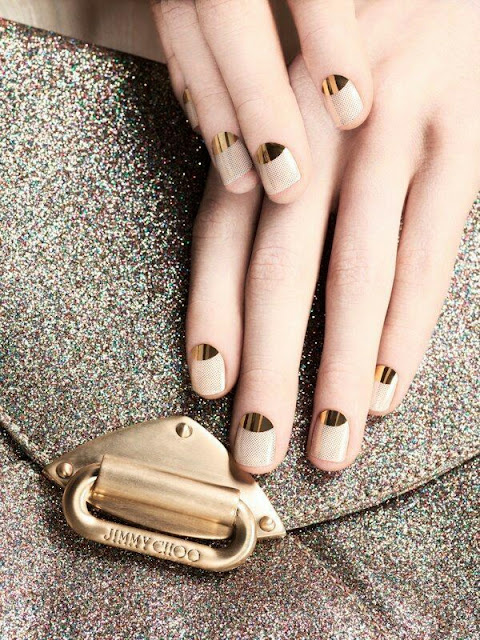 Golden nail arts