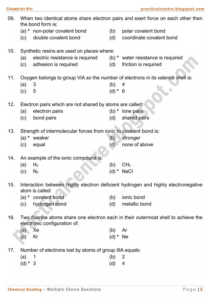 chemical-bonding-multiple-choice-questions-2