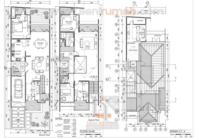 10 Model Denah Lebar 8 Meter Rumah 2 Lantai  SENI RUMAH